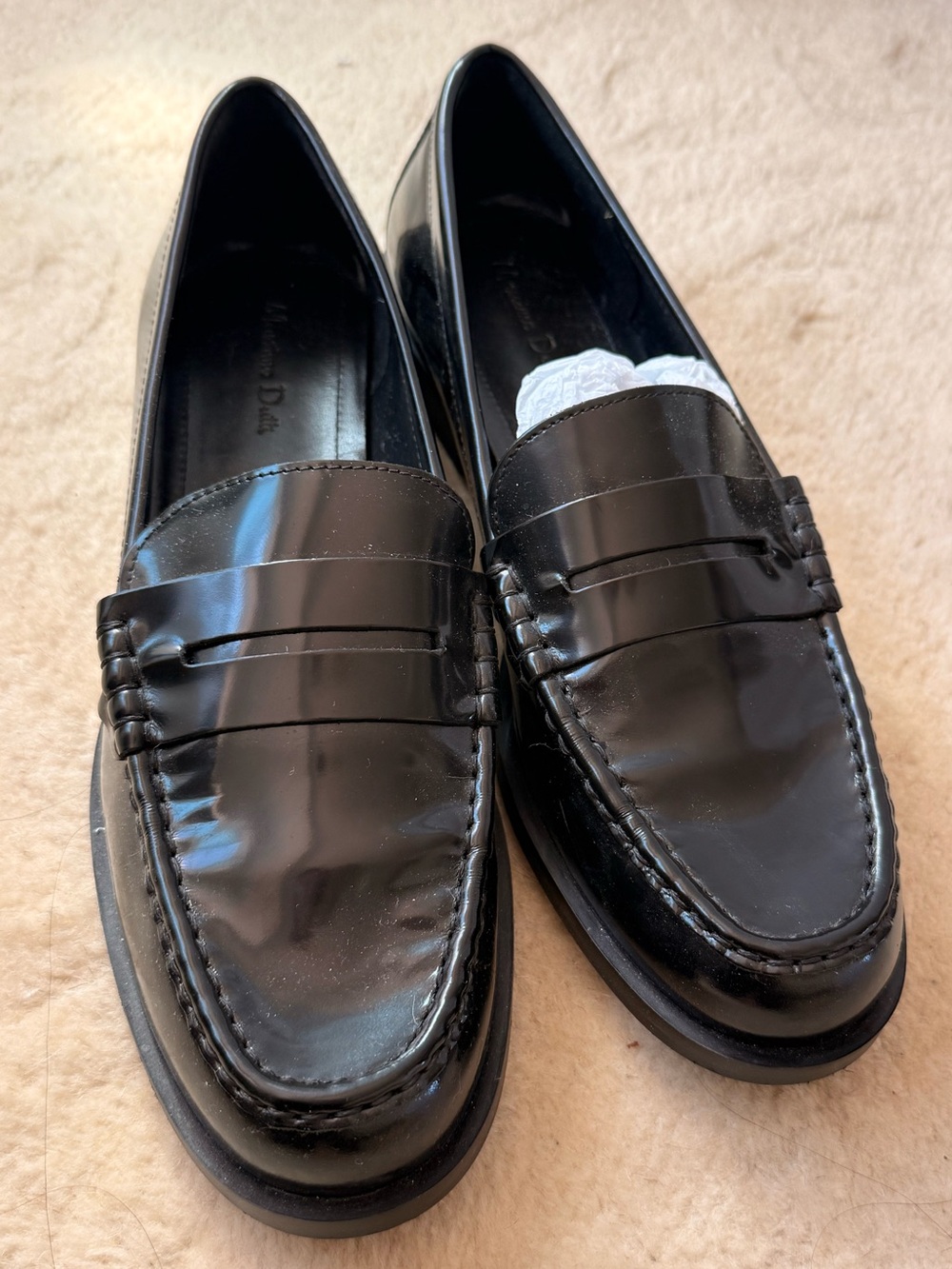 massimo dutti patent leather loafers